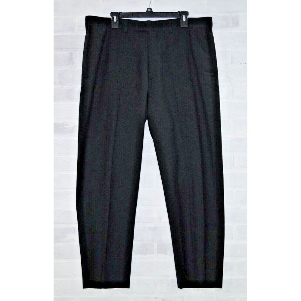 Kenneth Cole Reaction Mens Size 38x30 Black Stripe‎ Flat Front Dress Pants